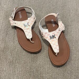 Michael Kors Kids' Cream and Brown Sandals